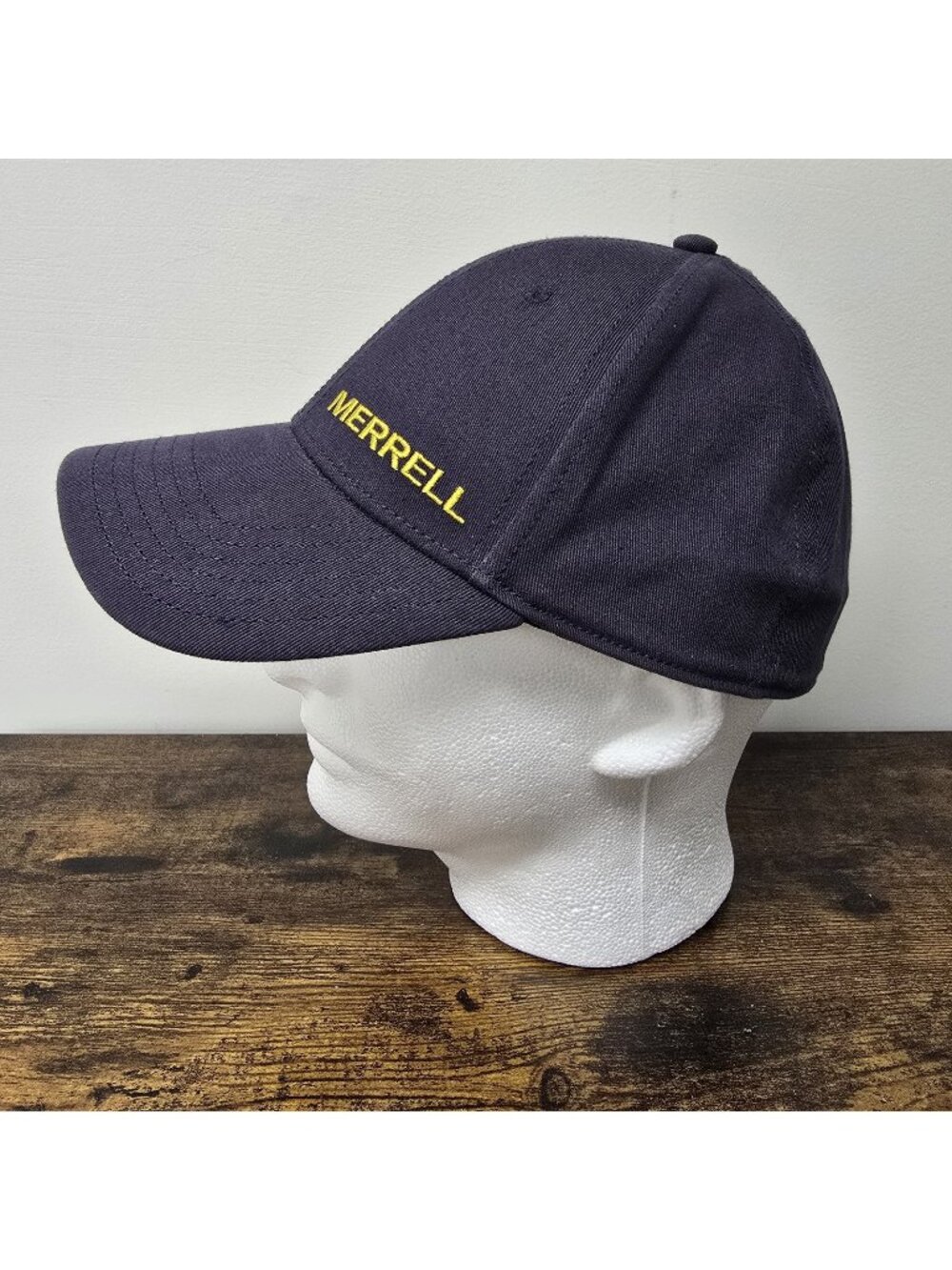 Merrell Mens Size Medium/Large M/L Hat Cap A-FLEX Cotton Spandex Dark Blue Logo